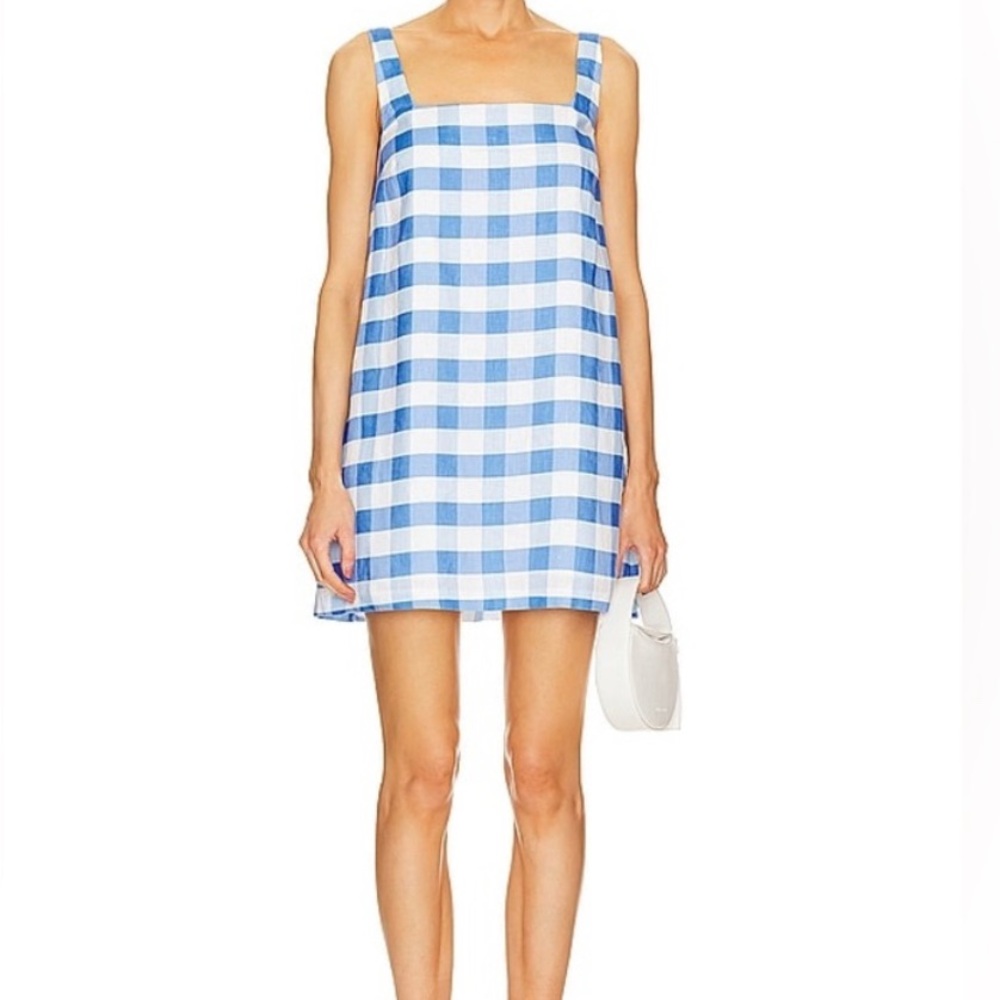 RHODE Blue and White Plaid Dress